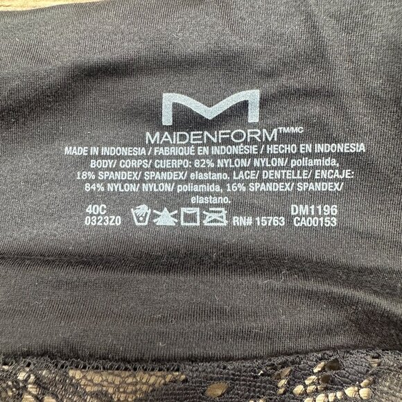 Maidenform Bra Womens Size 40C Black Love Your Lift Wireless Lace Trim DM1196 - Picture 5 of 7